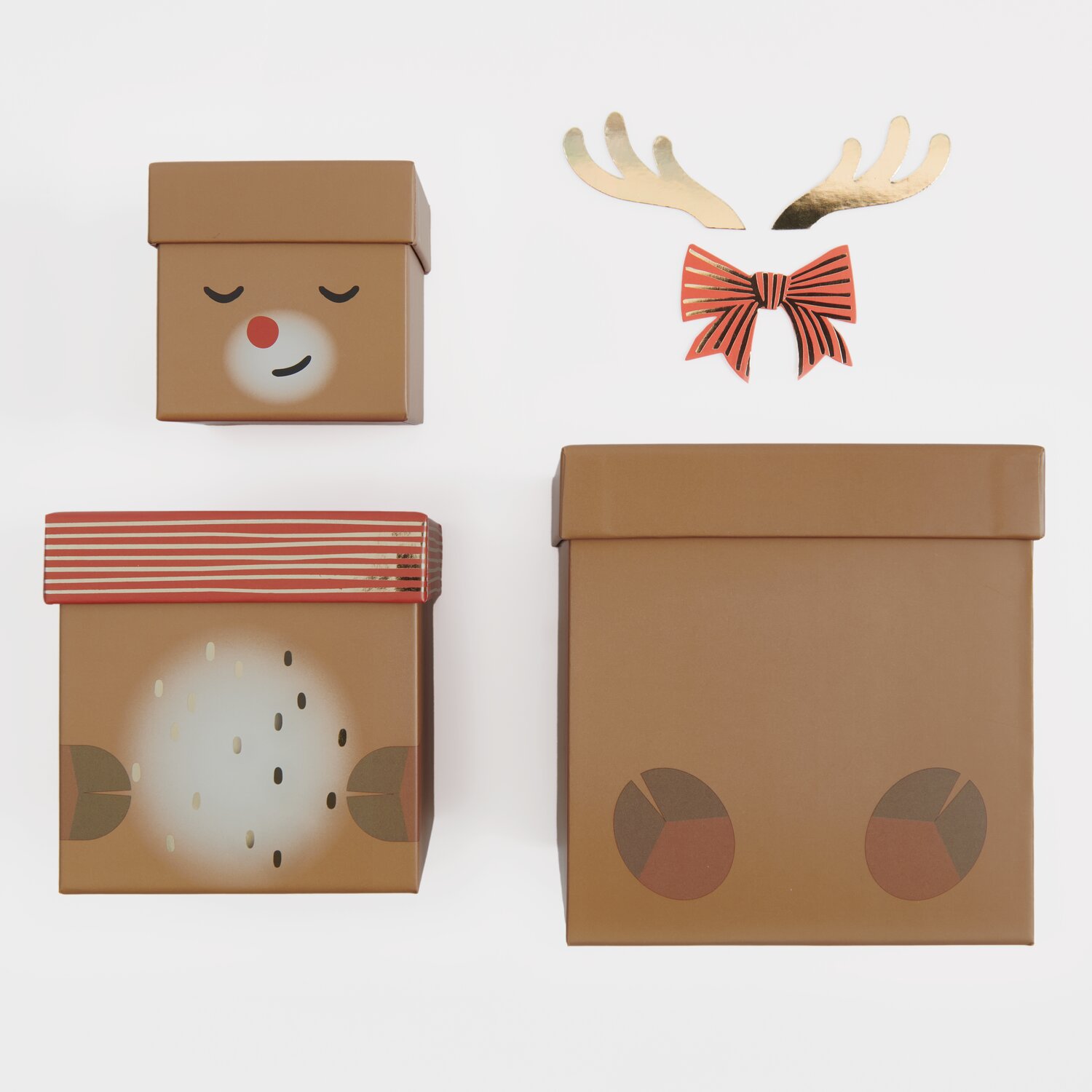 Geschenkboxen-Set Rentier 5-teilig von Rico Design