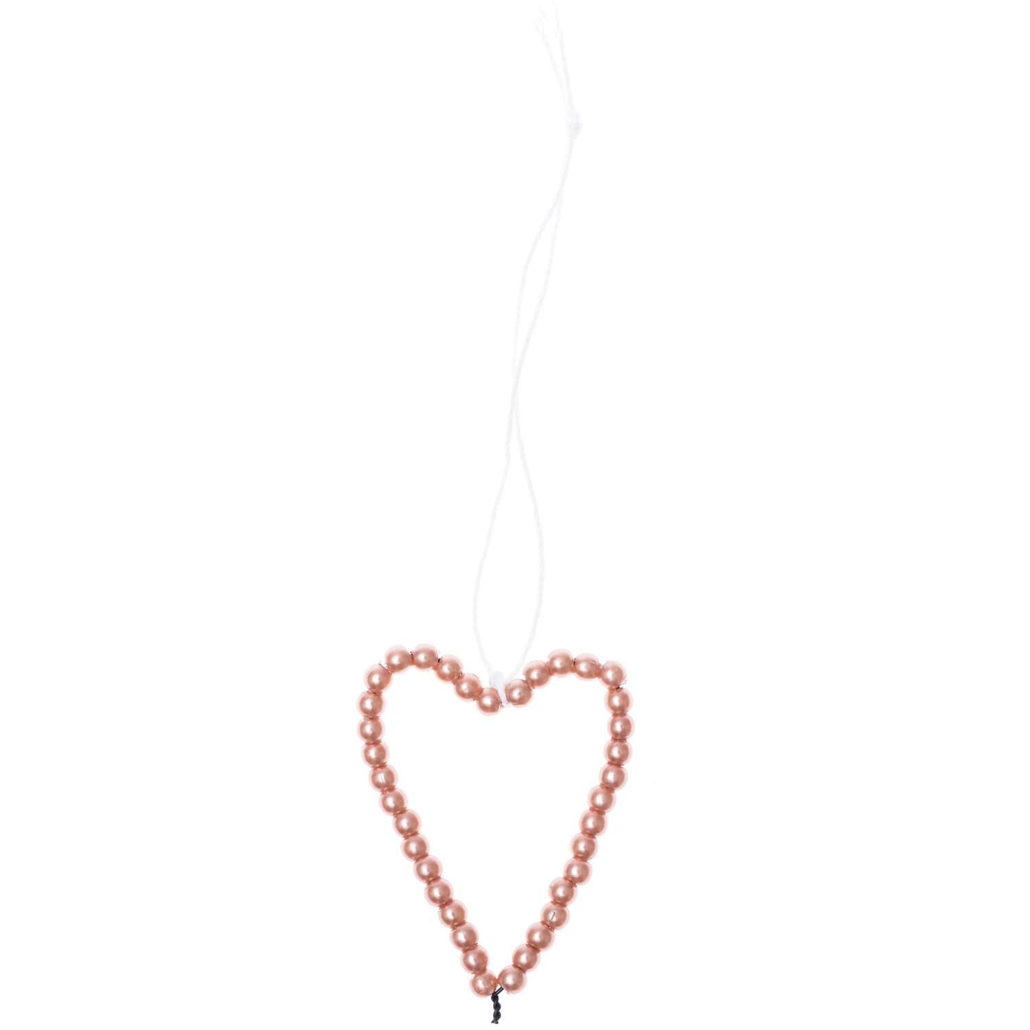 Perlenhänger Herz M rosegold: Herzförmiger Anhänger aus rosa Perlen, ideal für Dekorationen.