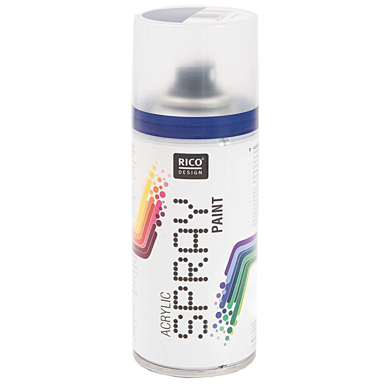 Spray Paint 150ml in Kobaltblau von Rico Design. Die Dose zeigt ein modernes Design mit bunten Akzenten.