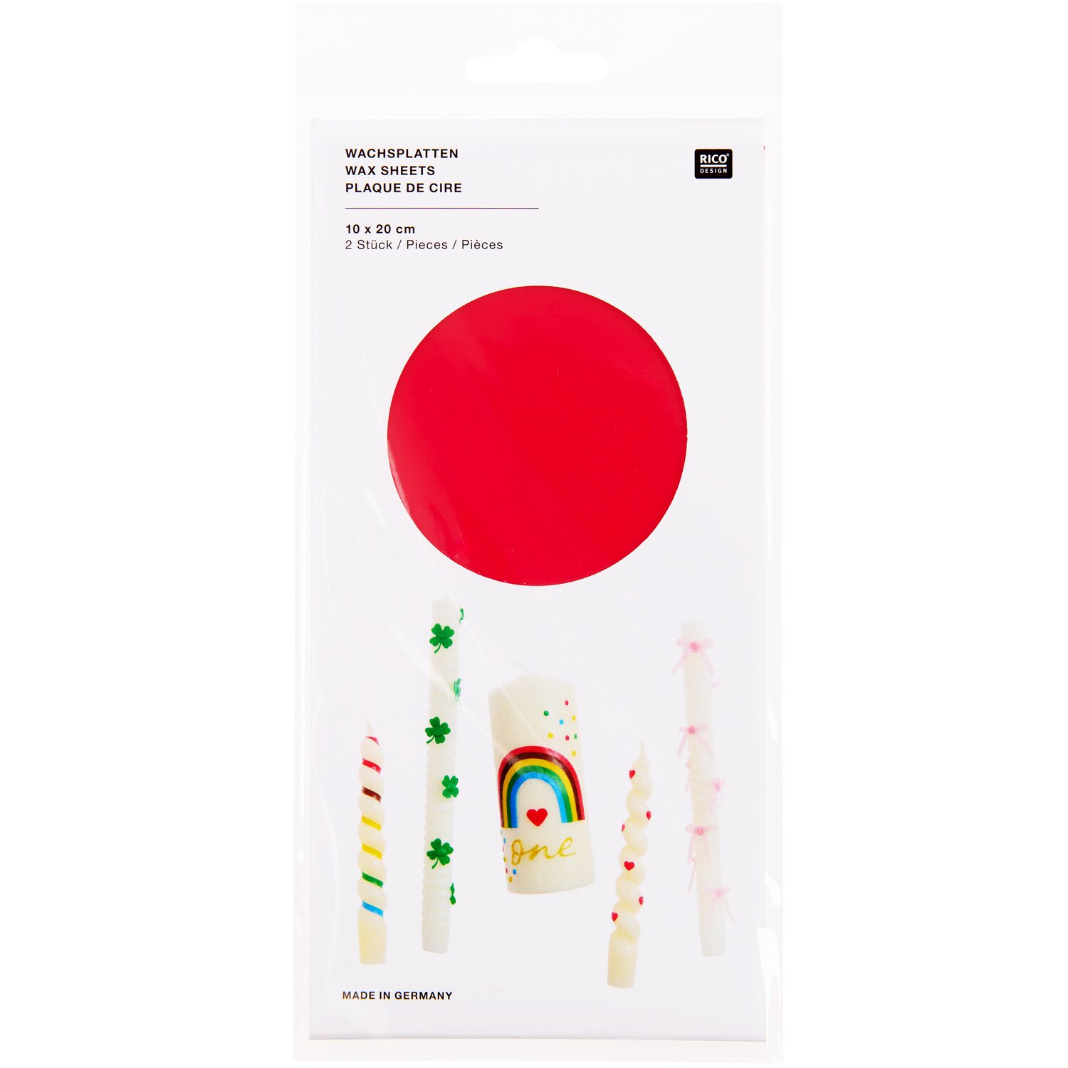 Wachsplatte 24x11cm Farbe Rot von Rico Design