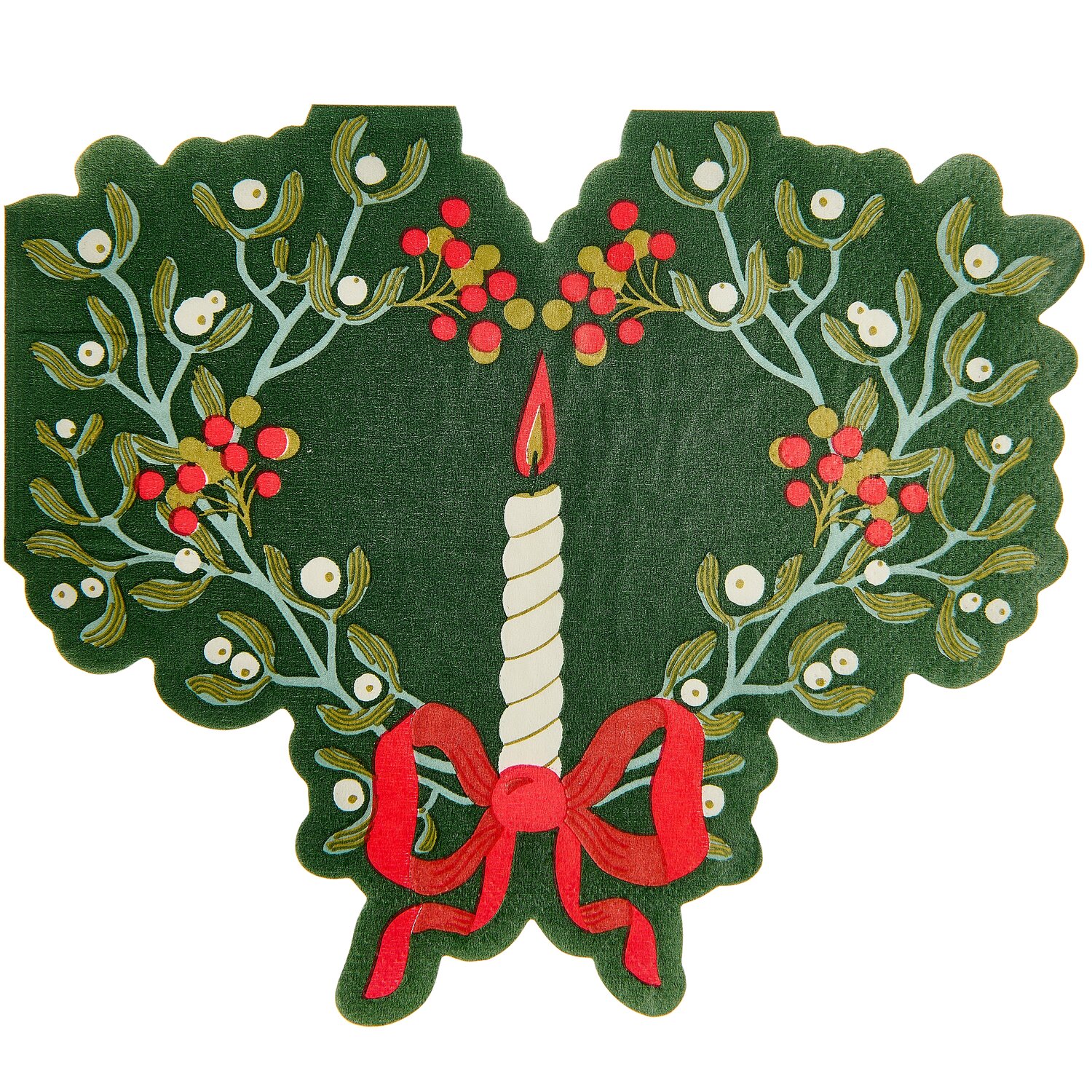 Servietten Advent Mistelzweig mit Kerze 20 Stück 32,5x28cm von Rico Design