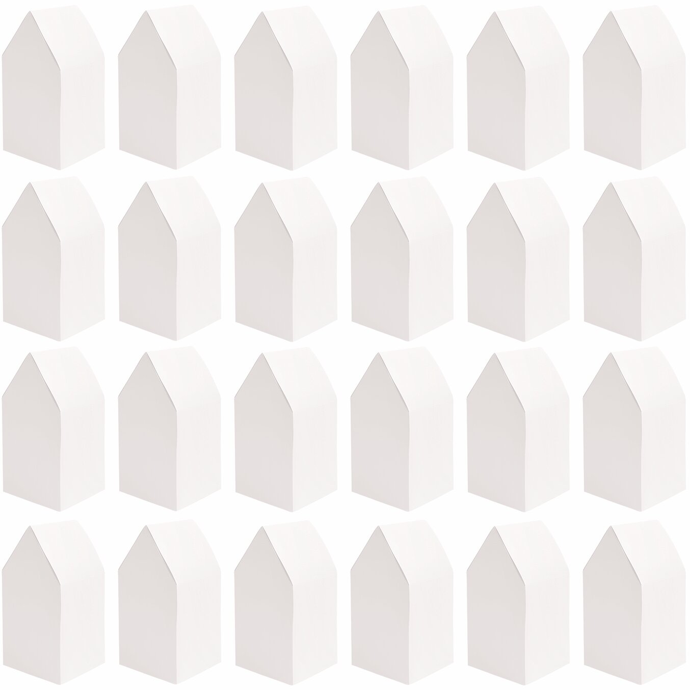 Paper Poetry Papphäuser vorgestanzt, 24 weiße Häuser von Rico Design, ideal für kreative Bastelprojekte.