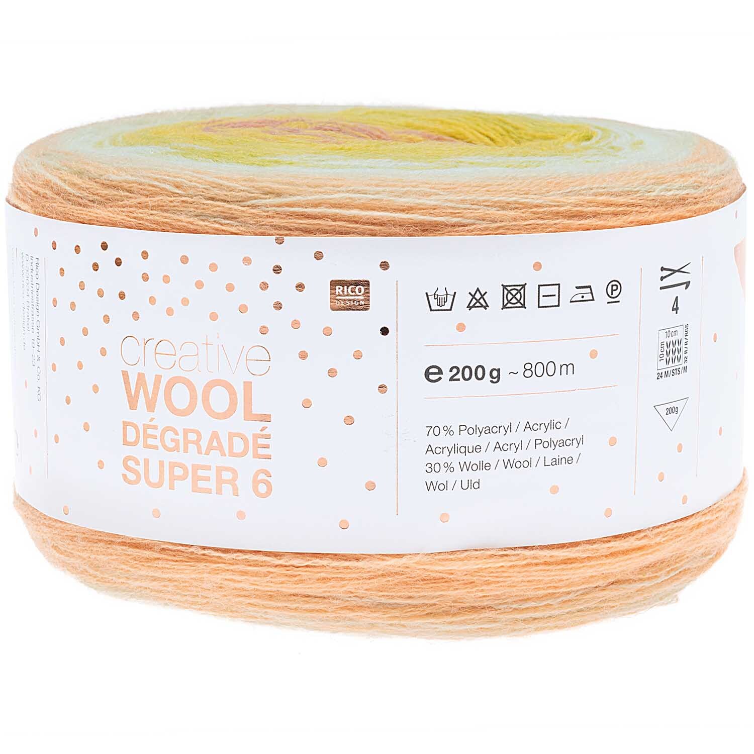Creative Wool Dégradé Super6 200g 800m Farbe Bonbon von Rico Design