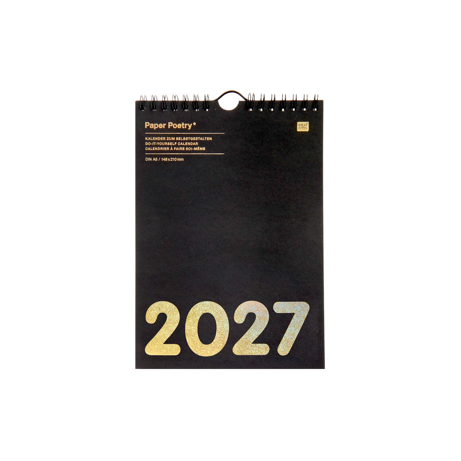 Paper Poetry Bastelkalender 2027 A5 Farbe Schwarz von Rico Design
