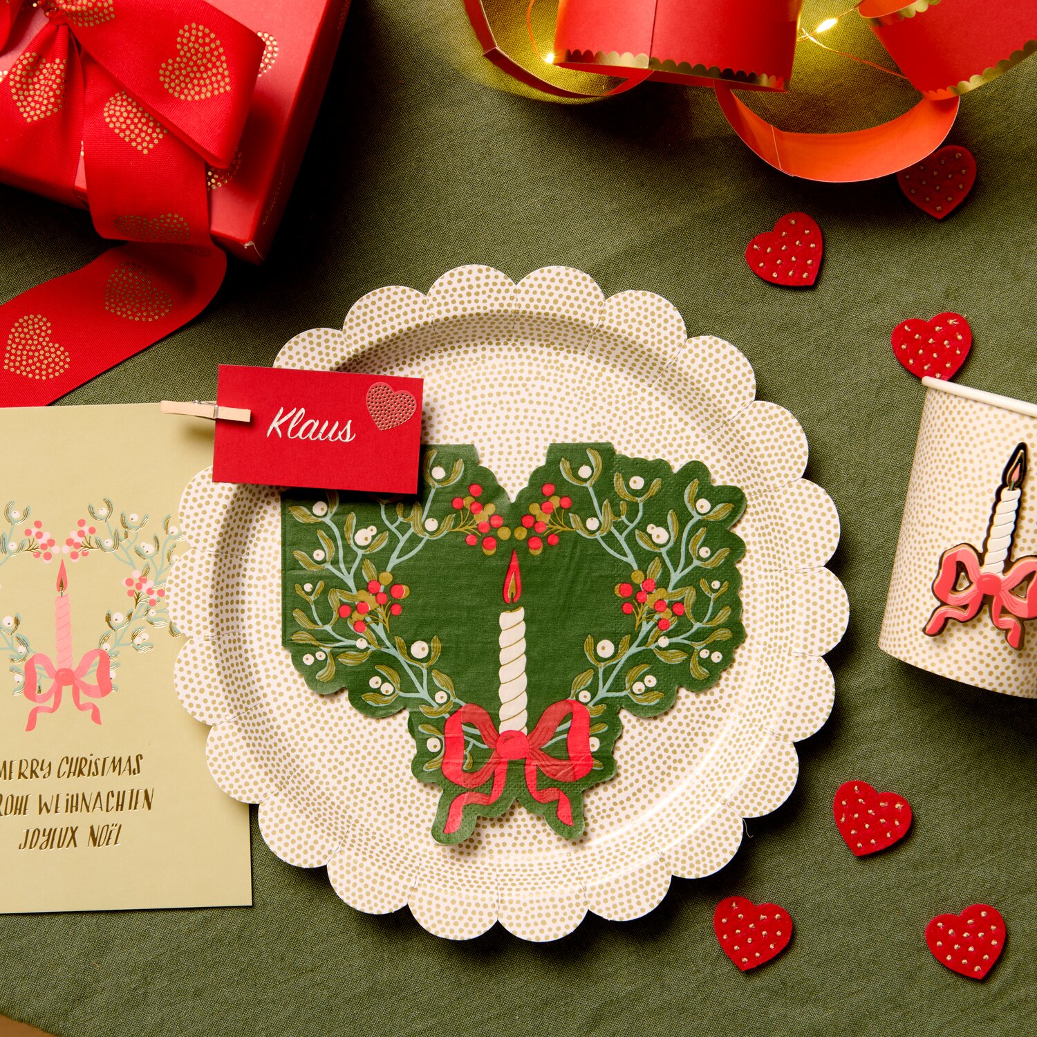 Servietten Advent Mistelzweig mit Kerze 20 Stück 32,5x28cm von Rico Design