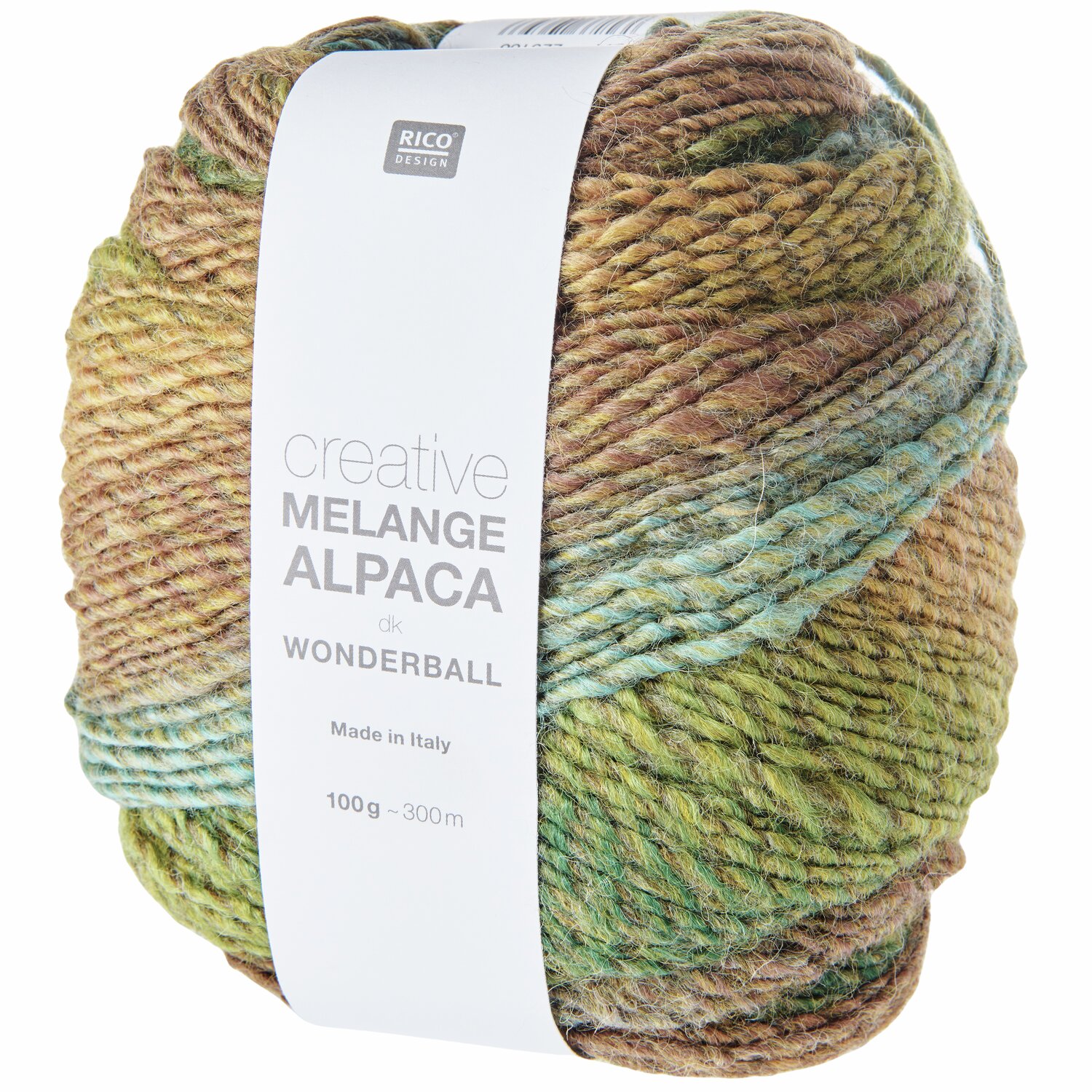 Creative Melange Alpaca Wonderball dk, 100g 300m, in Grün- und Brauntönen von Rico Design. Ideal für Strickprojekte.