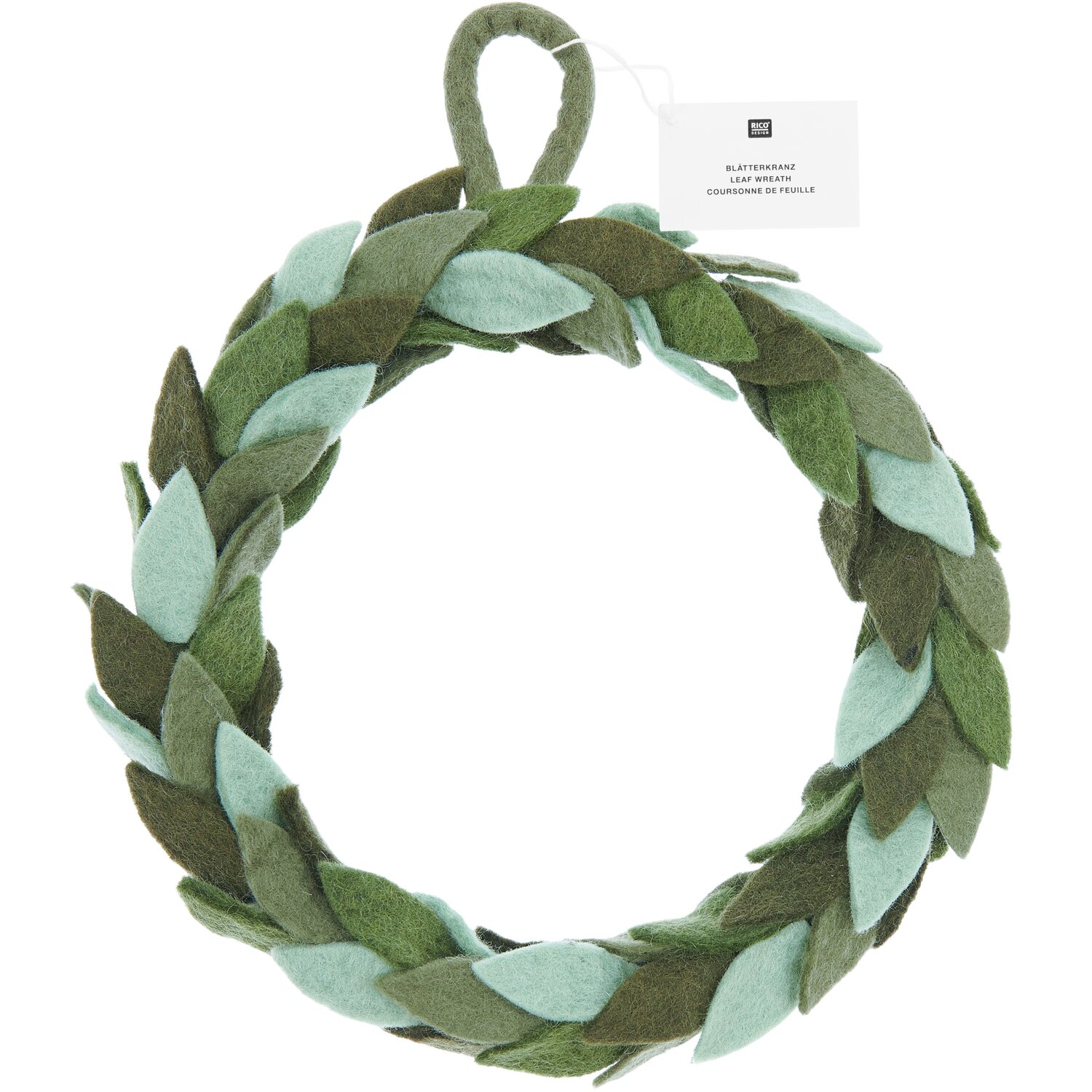 Filz-Blätterkranz Grün Ø25cm von Rico Design