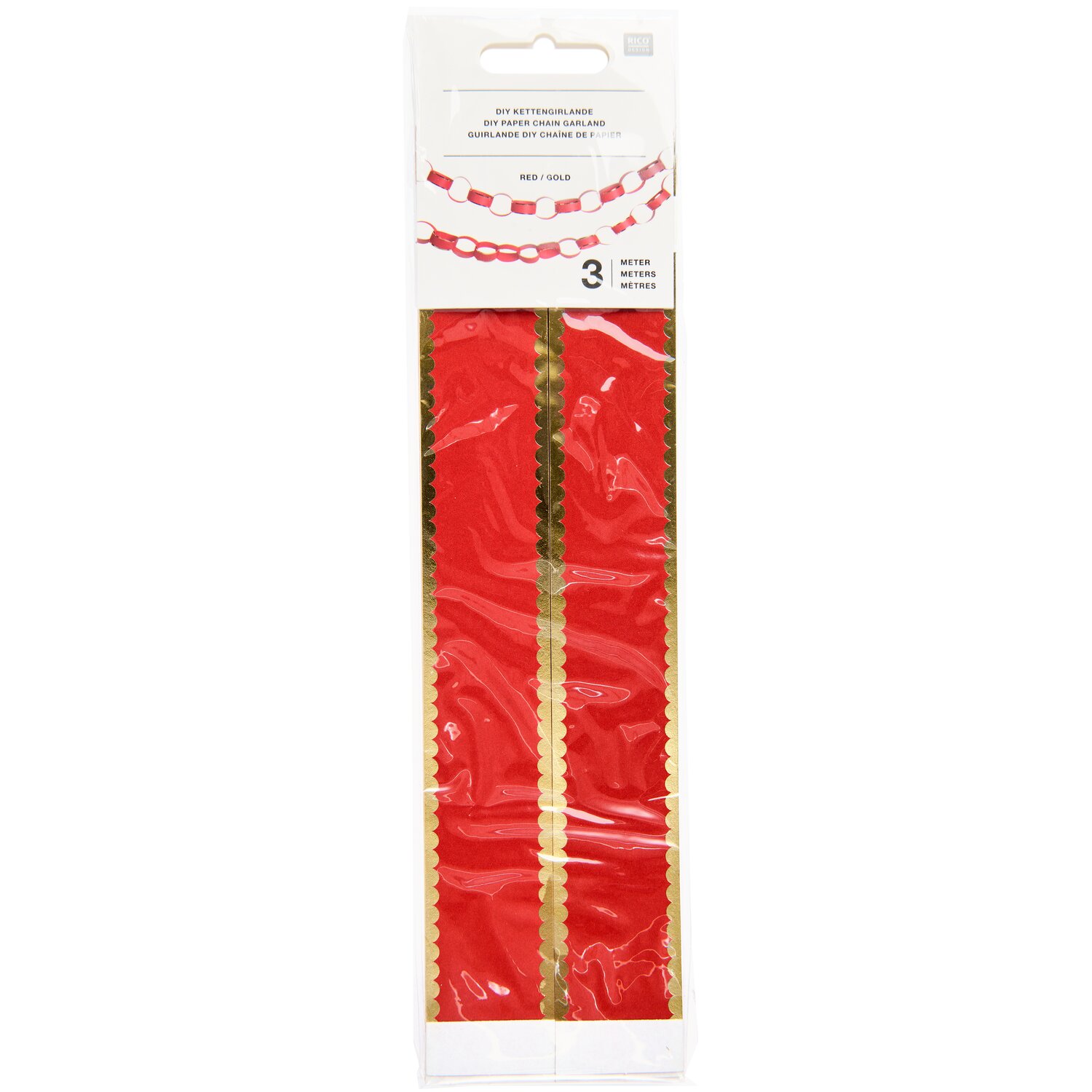 DIY Kettengirlande Advent Farbe Rot/Gold von Rico Design