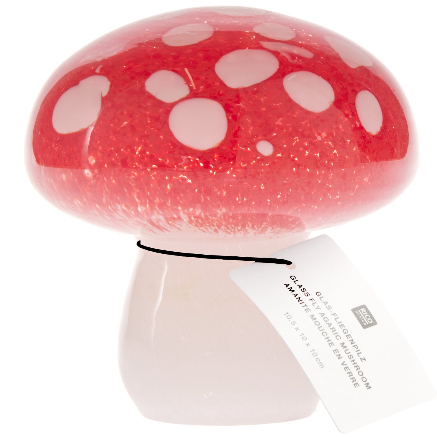 Glas-Fliegenpilz mundgeblasen Größe 10,5x10x10cm von Rico Design