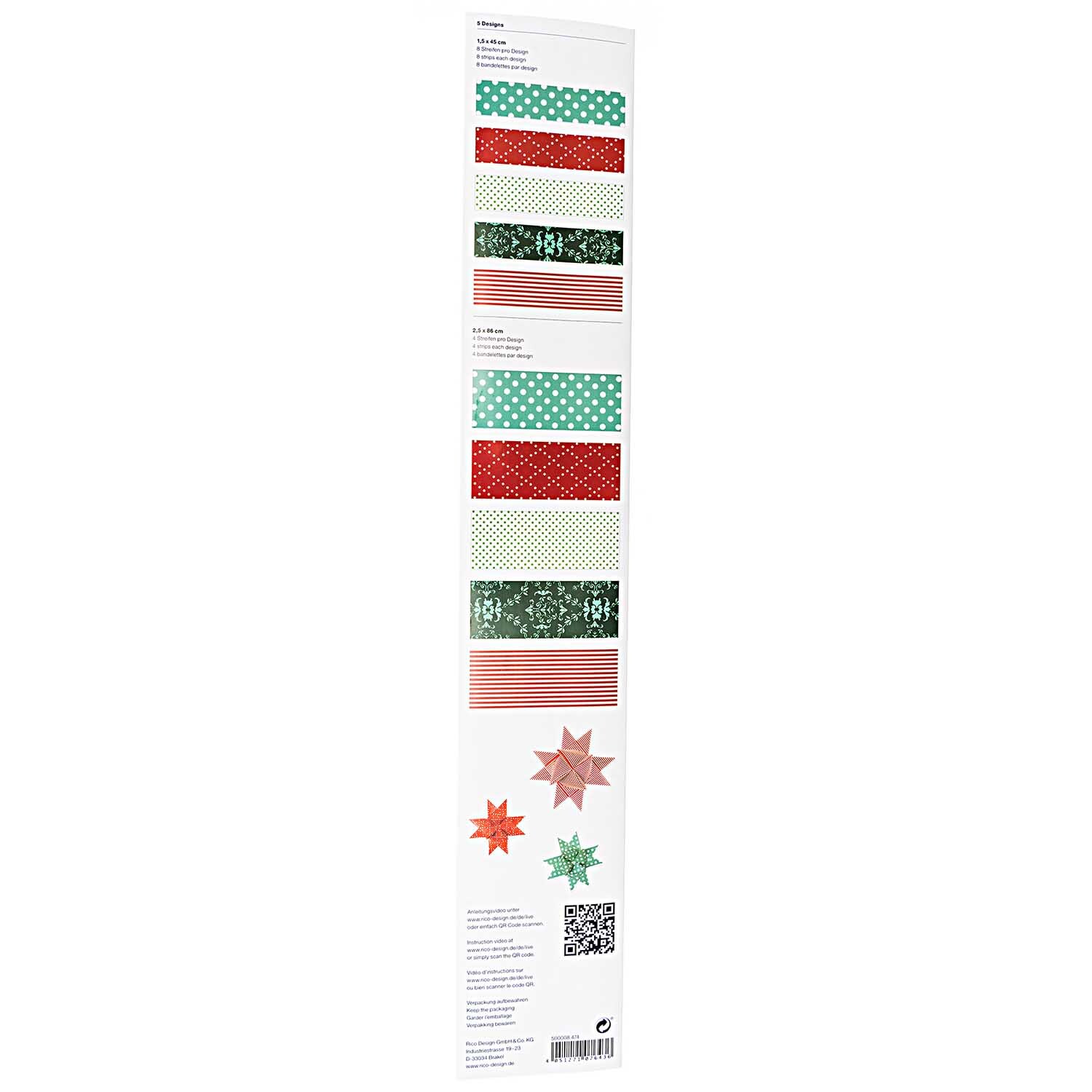 Paper Poetry Fröbelstreifen Christmas Mix 60 Stück Paper Poetry Fröbelstreifen Christmas Mix 60 Stück