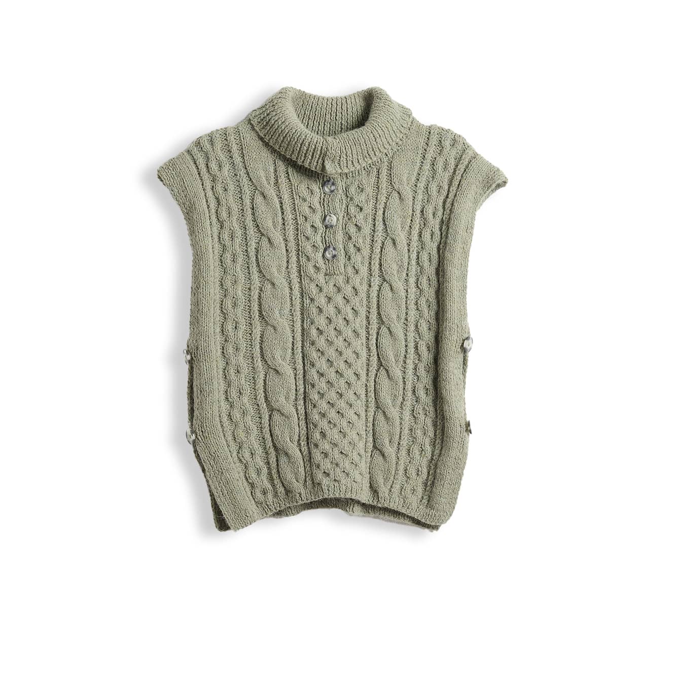 Gestrickter Pullunder mit Zopfmuster