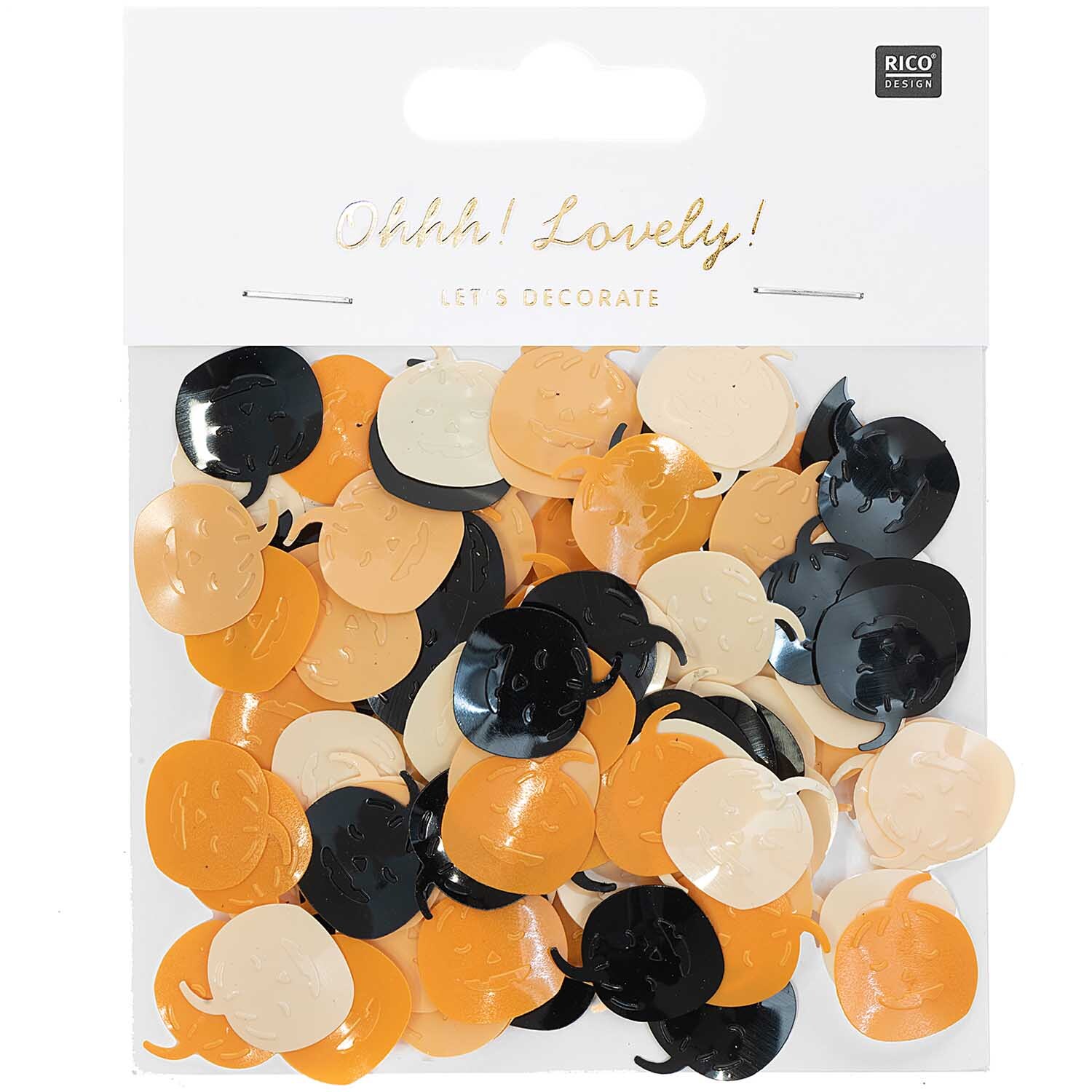 Flitterstreu Kürbis orange-schwarz 200 Stück Flitterstreu Kürbis orange-schwarz 200 Stück