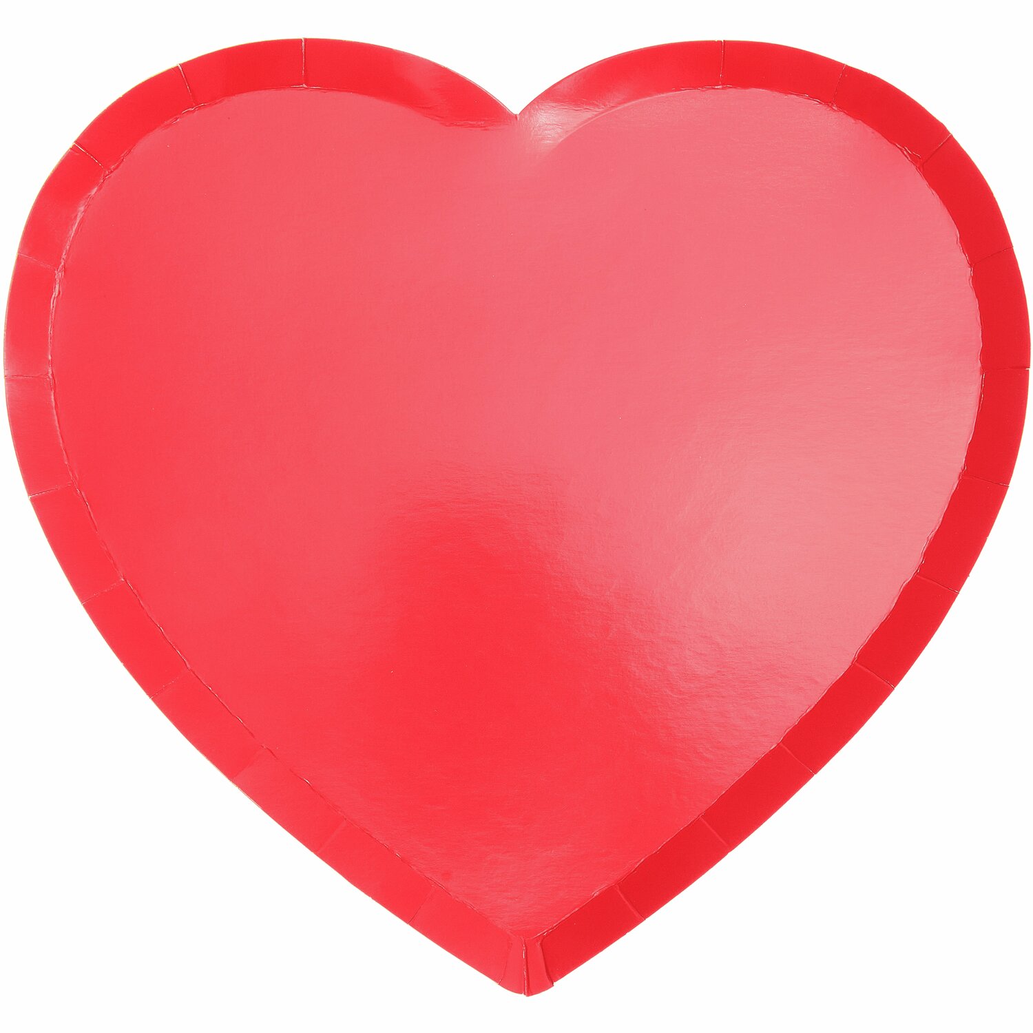 Pappteller Herz 8 Stück, 24x23cm, in leuchtendem Rot, ideal für Partys und Feiern.