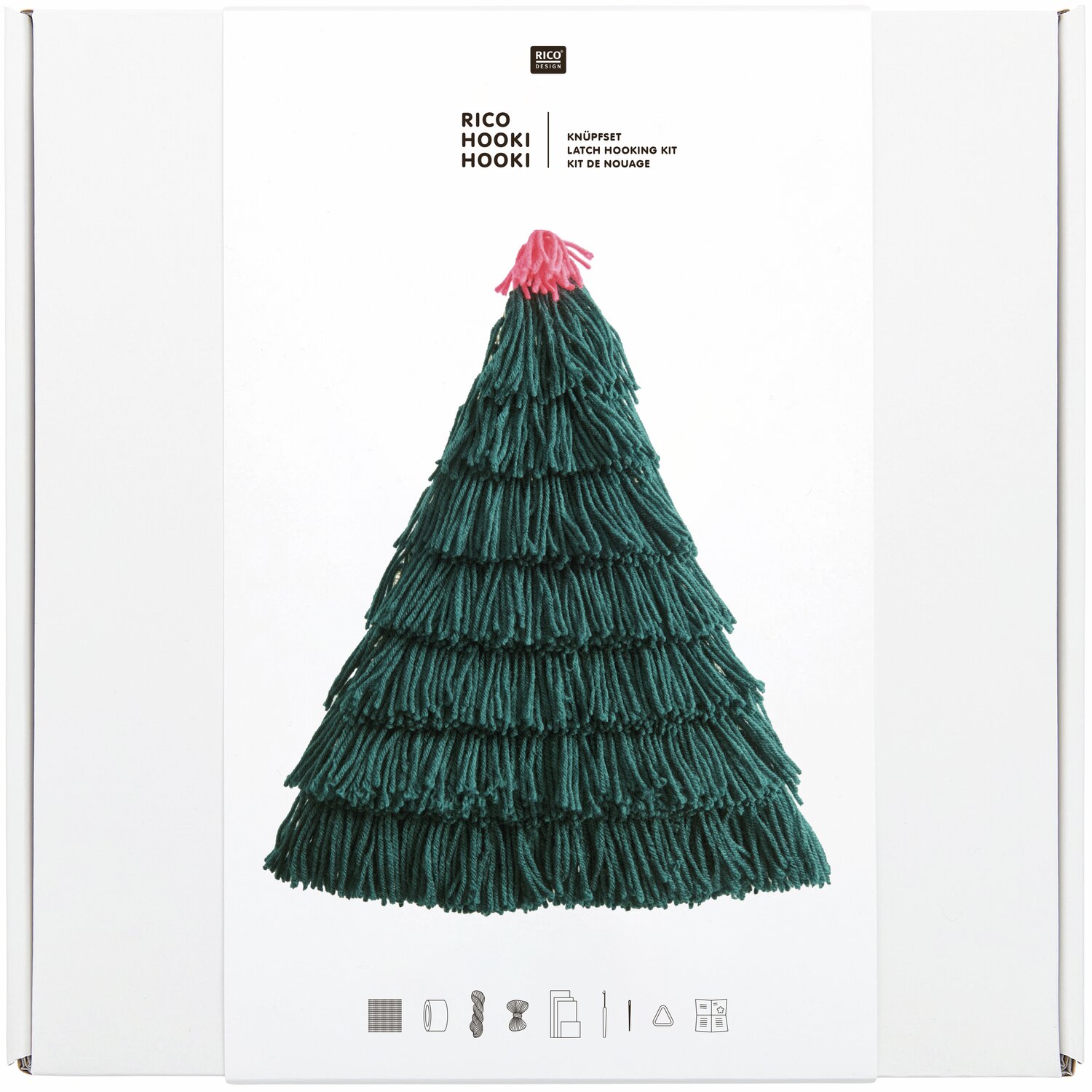 Rico Hooki Hooki Knüpfset Wandbehang Tannenbaum 44x48cm von Rico Design