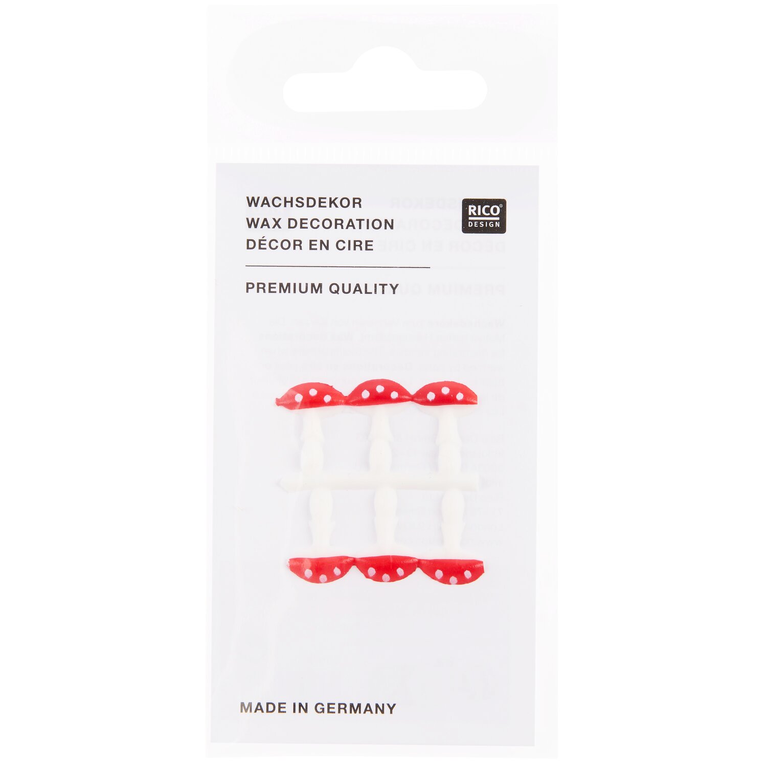 Wachsdekor kleine Pilze Farbe Neon Rot von Rico Design