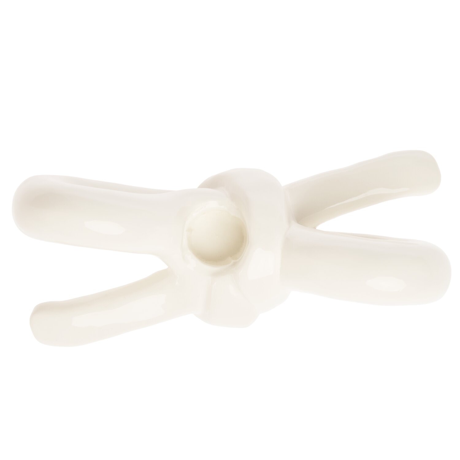 Keramik Kerzenhalter Schleife 18,2x6,6x7cm Farbe Weiß von Rico Design