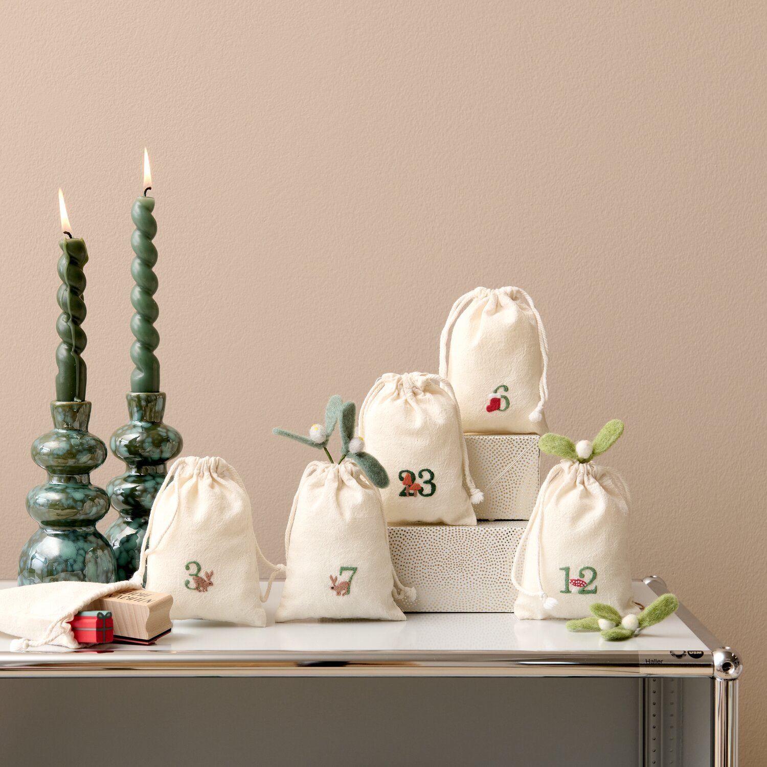 Stick & Stitch Packung Adventskalenderzahlen von Rico Design
