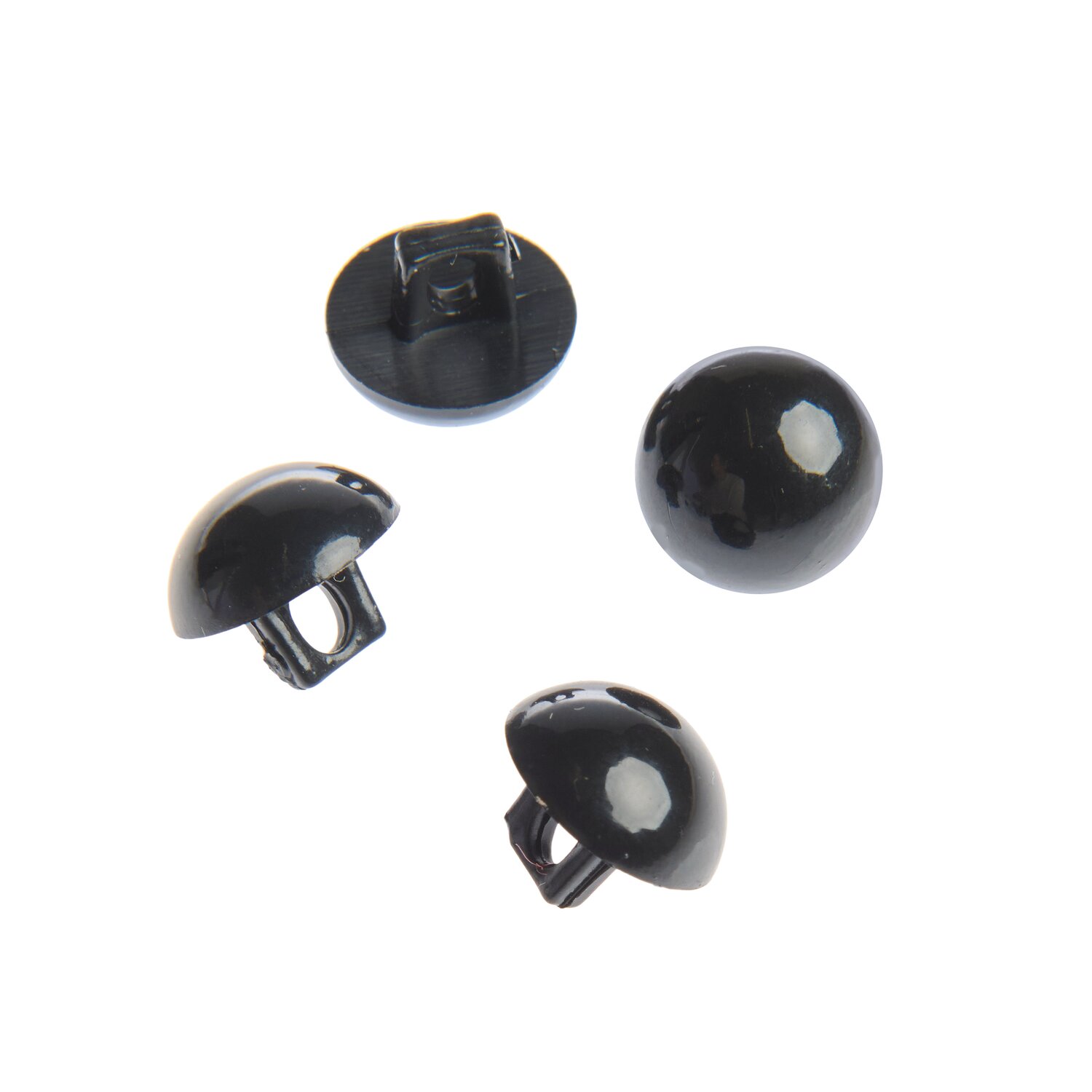 Knöpfe braun-schwarz 11mm 4 Stück mit Steg von Rico Design