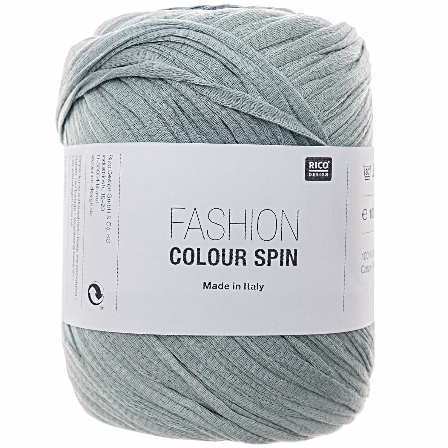 Fashion Colour Spin: Weiches Garn in Aqua von Rico Design, 100g, 200m, ideal für Strickprojekte.
