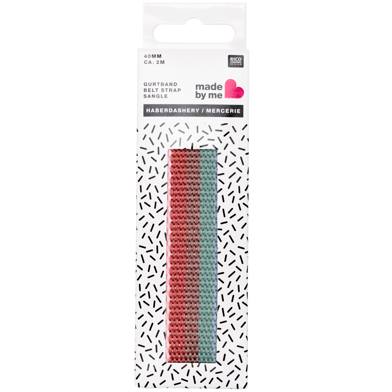 Gurtband gestreift 40mm 2m Farbe Smokey von Rico Design