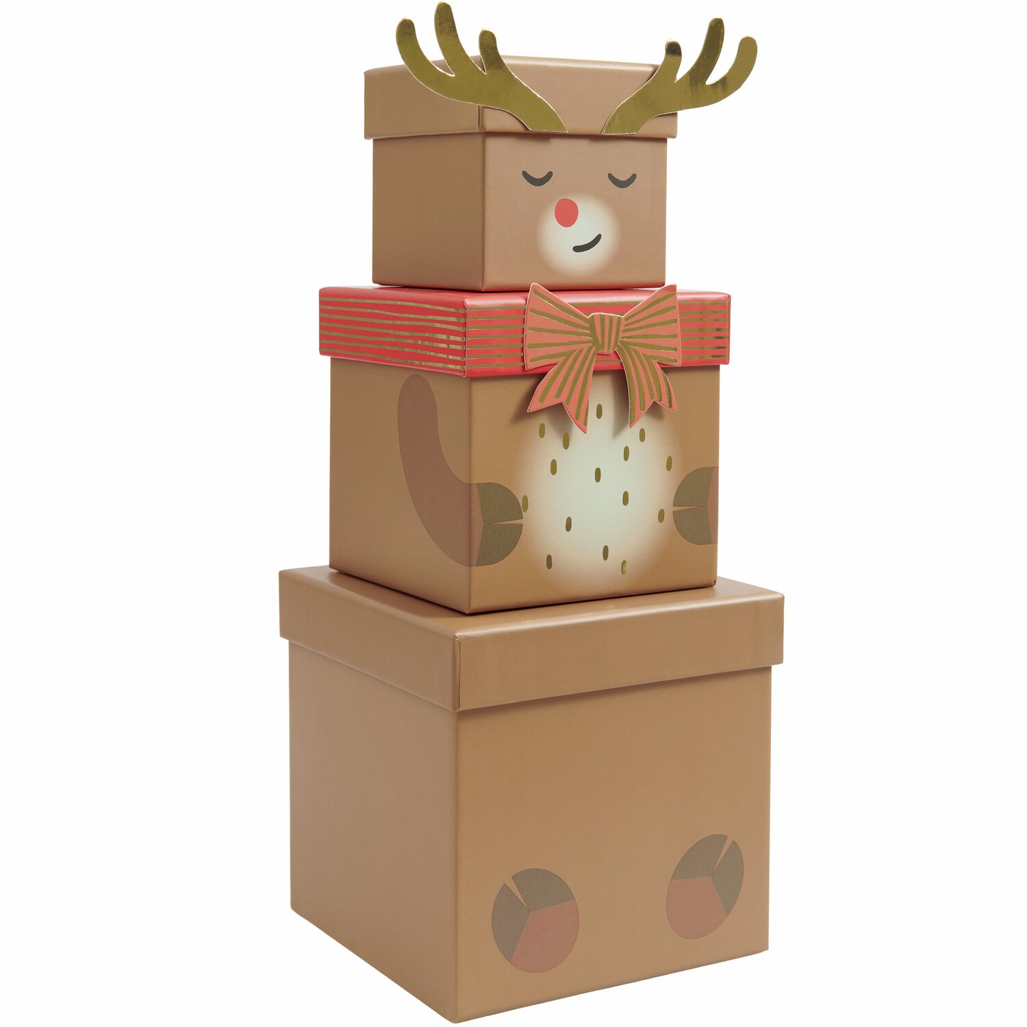 Geschenkboxen-Set Rentier 5-teilig von Rico Design