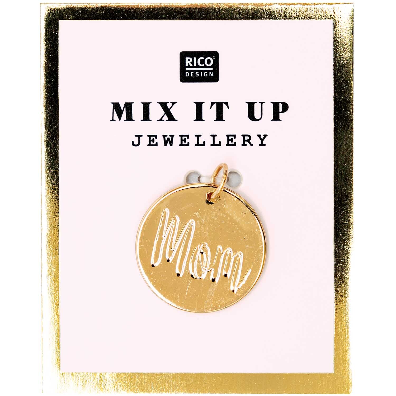 Mix it Up - Jewellery Anhänger Scheibe Mom gold Ø17mm von Rico Design