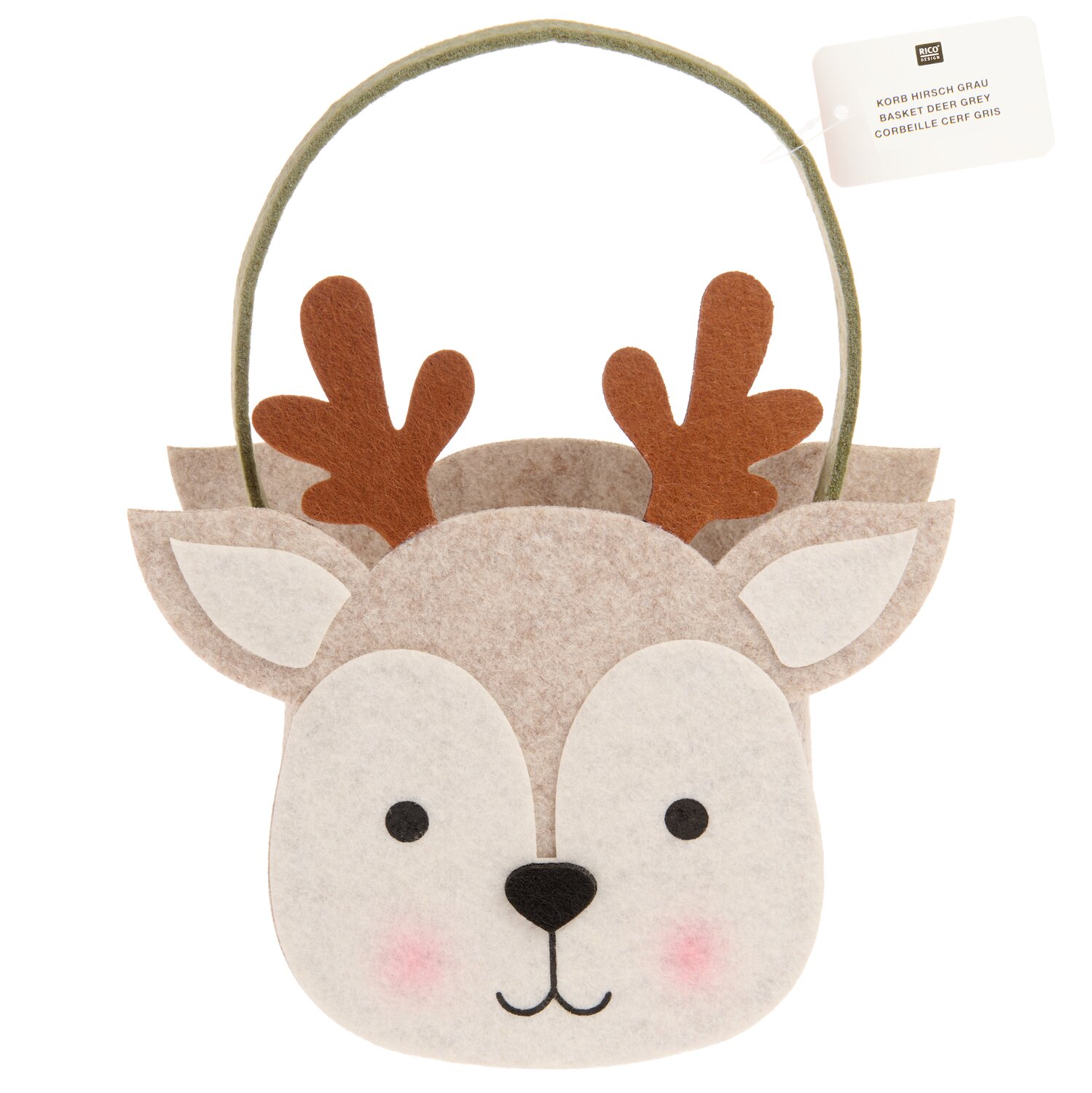 Filzkorb Hirsch Grau 17x22x6,7cm von Rico Design