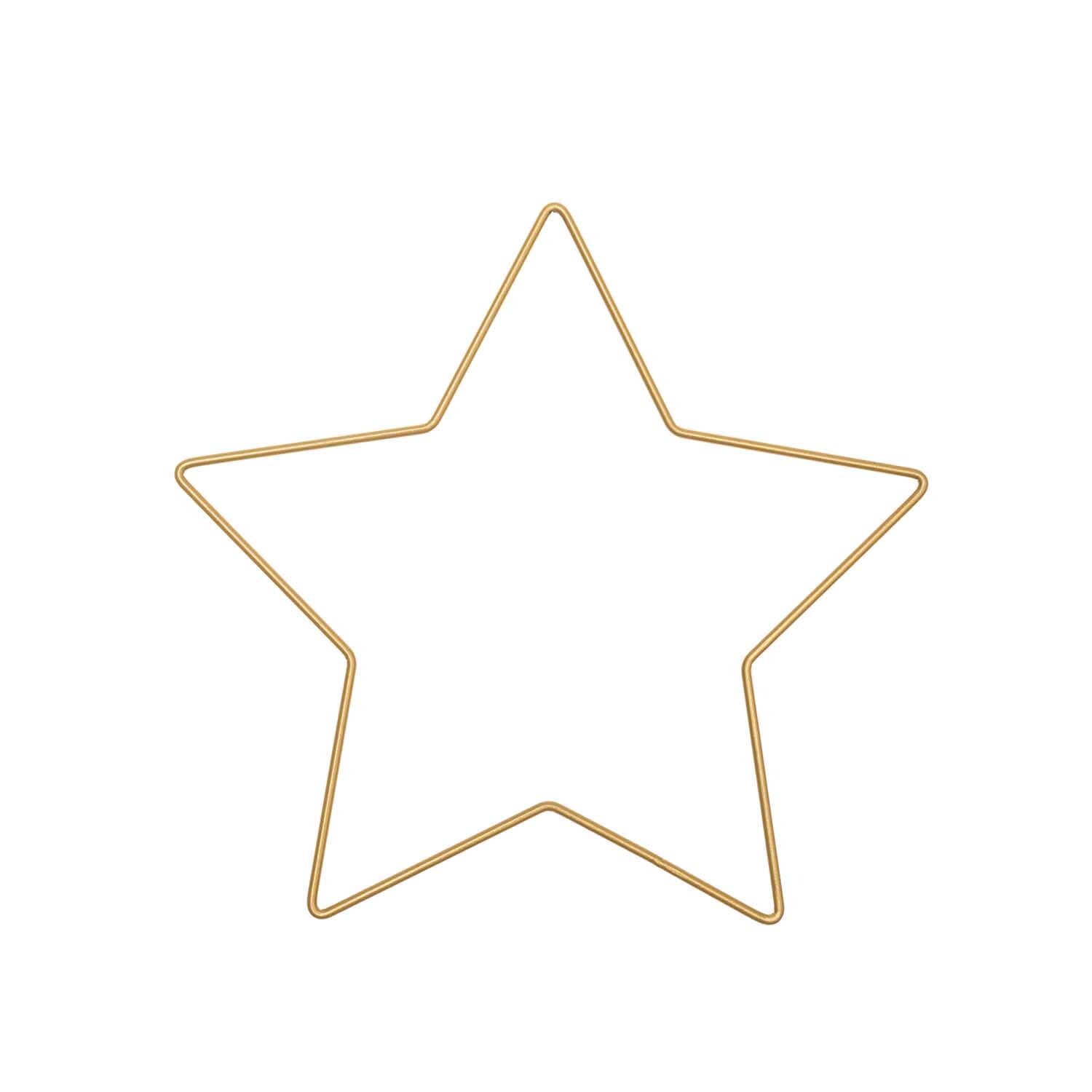 Metallring Stern gold von Rico Design: Ein goldener Stern aus Metall, ideal für Dekorationen.
