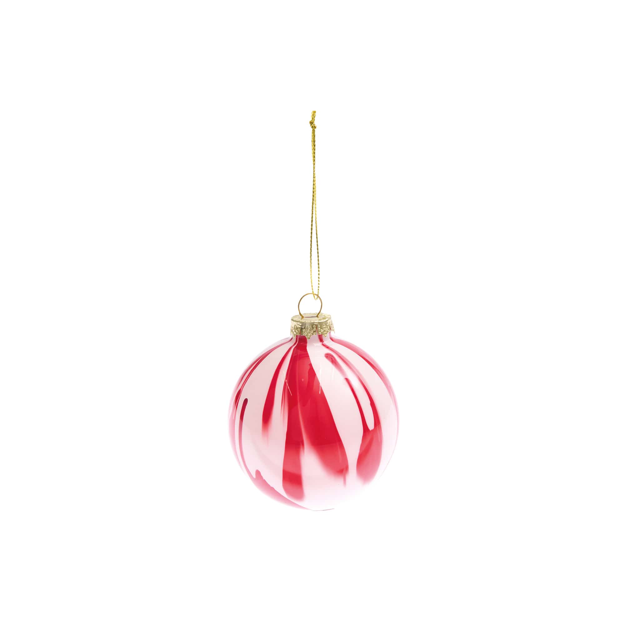 Weihnachtskugel mit weiß-rotem Farbverlauf