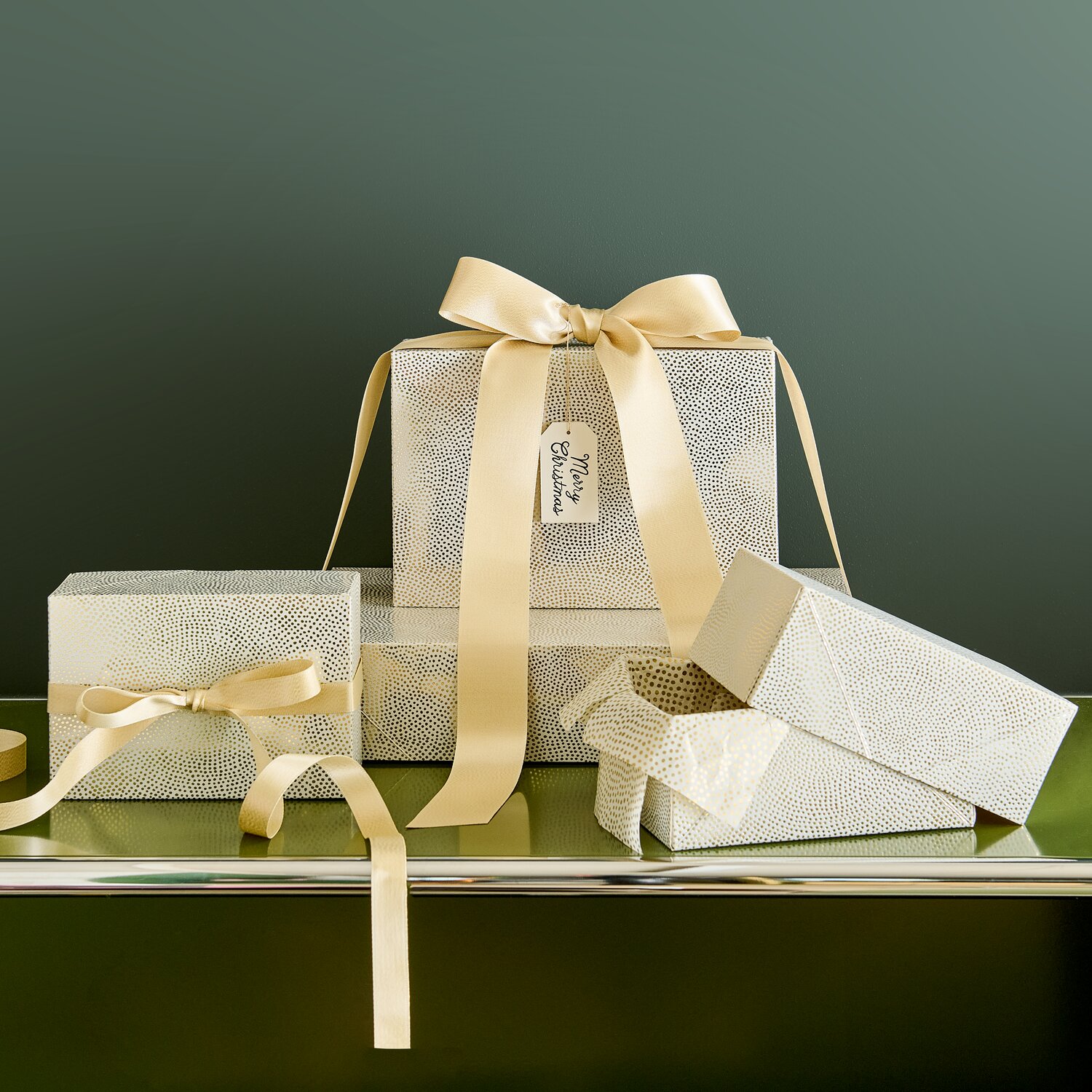 Paper Poetry Papierschachtel Set Advent Pünktchen Gold 4 Stück von Rico Design