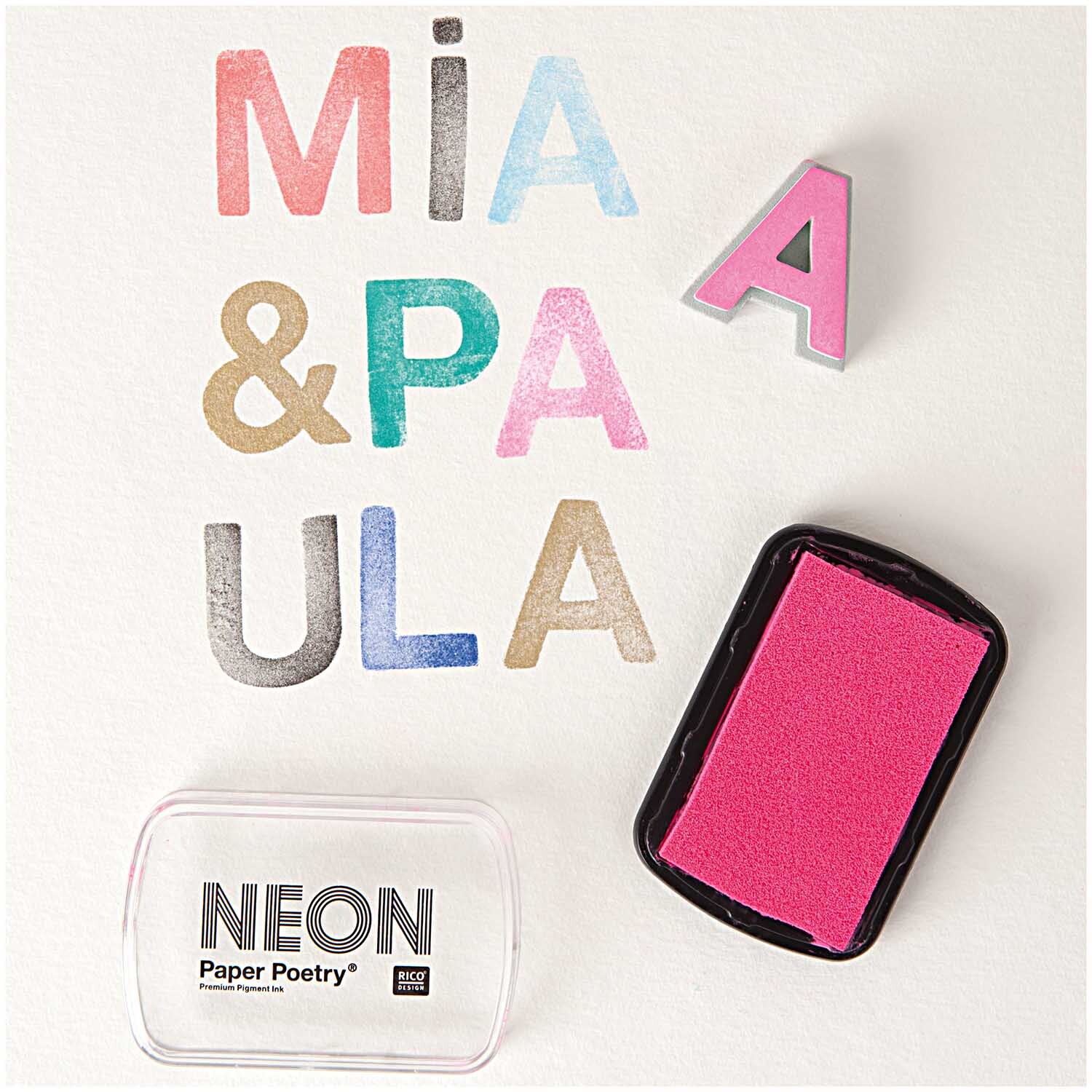 Paper Poetry Stempelkissen neonpink 9x6cm