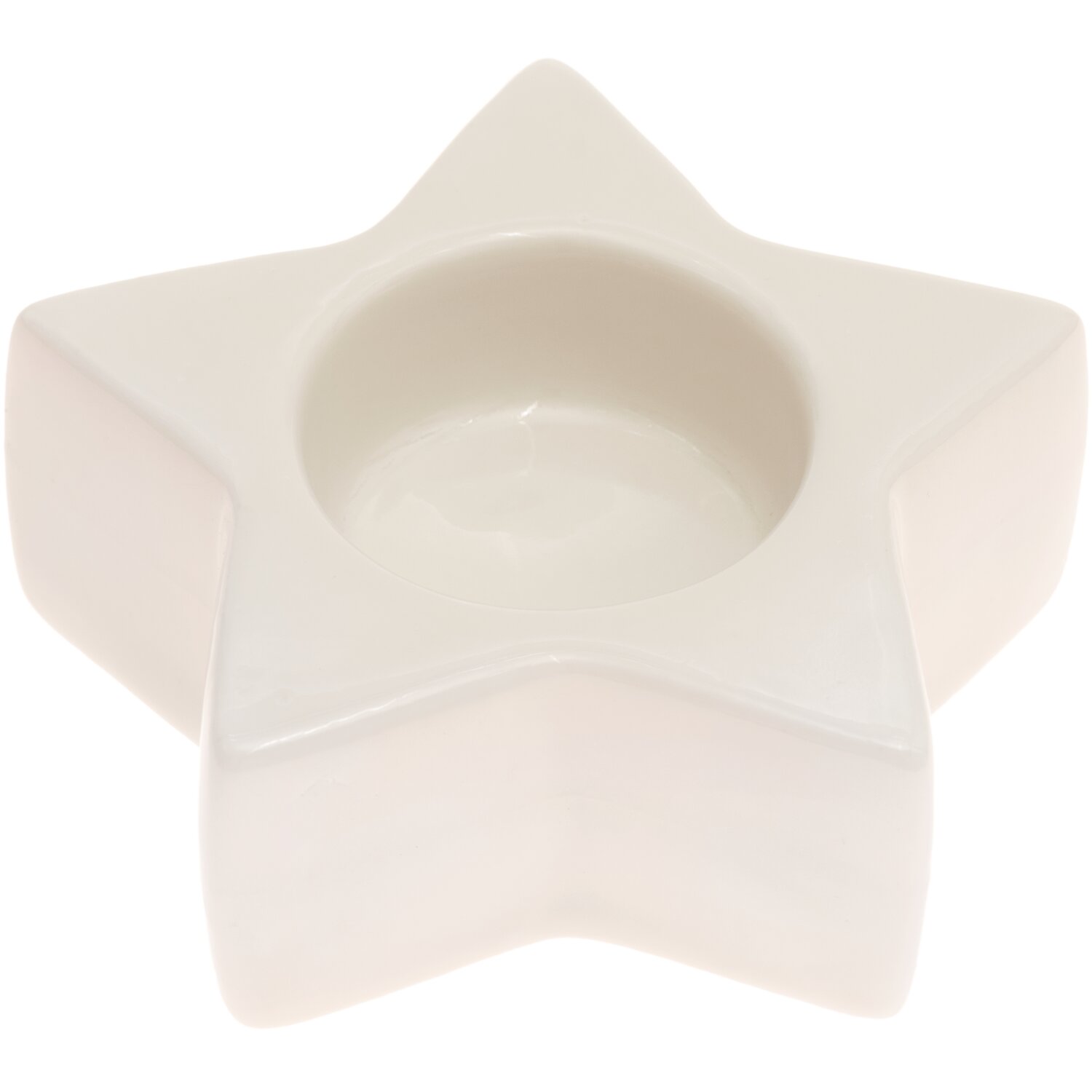Teelichthalter Stern weiß von Rico Design, aus Keramik, ideal für stimmungsvolle Dekorationen.