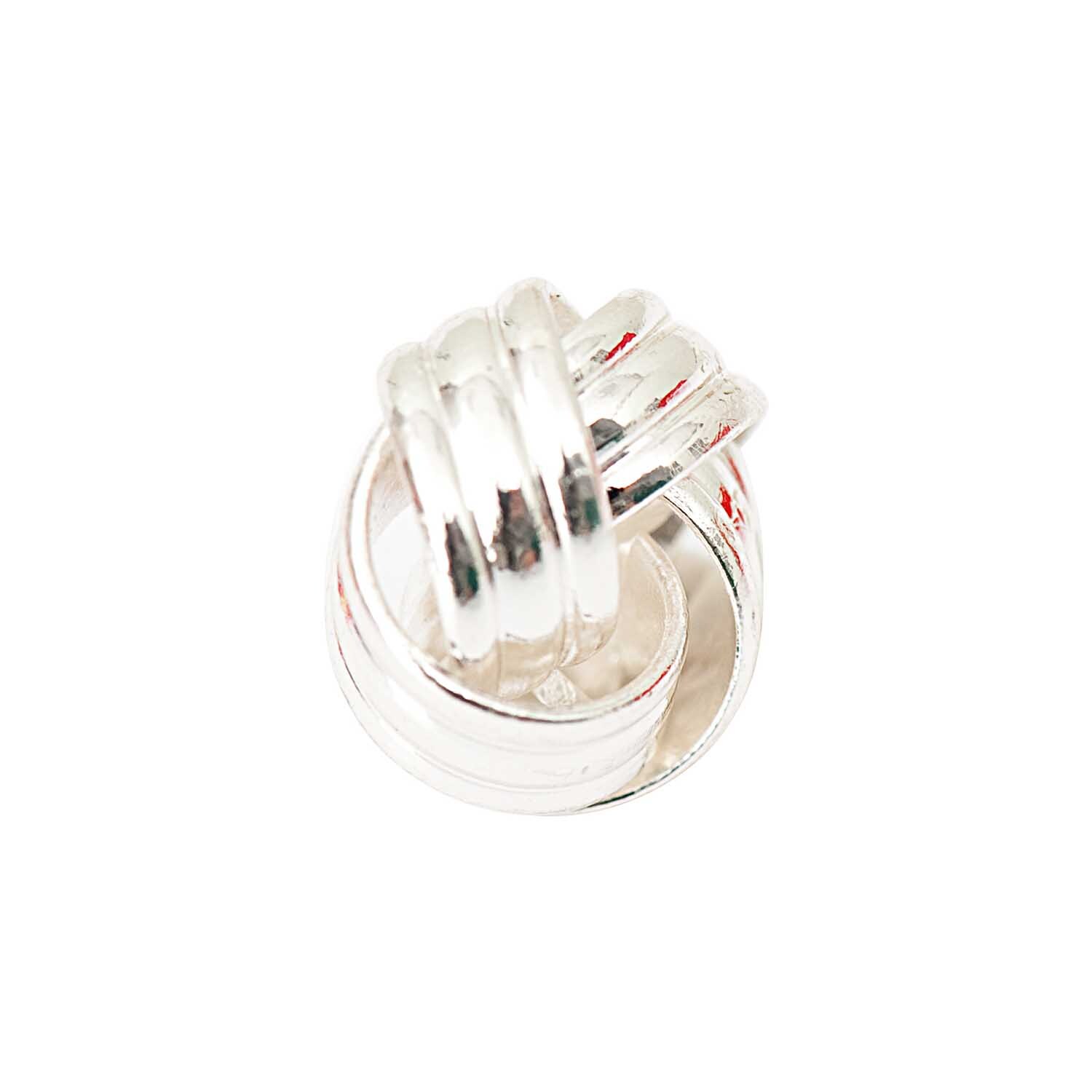 Metallknoten silber 14x8mm 2 Stück von Rico Design. Eleganter, silberner Knoten aus Metall, ideal für Schmuckdesigns.